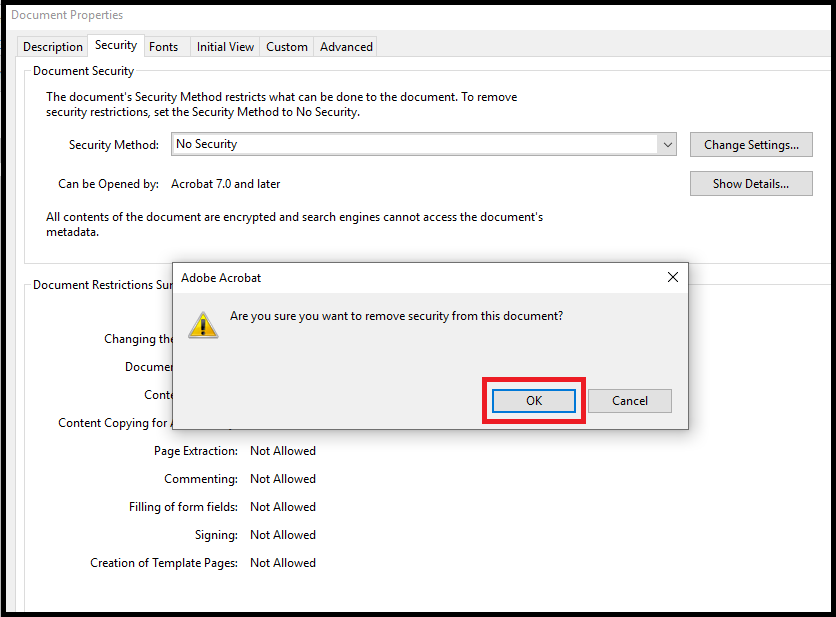 Confirmation Message