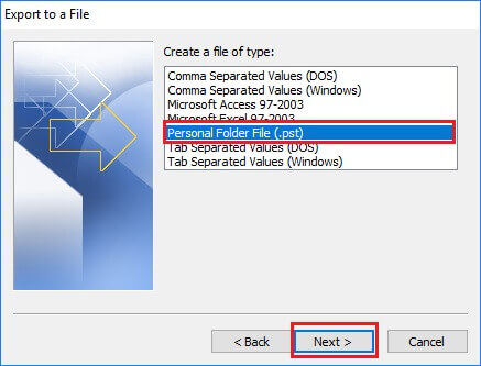 Outlook Data File