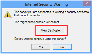 Certificate Error