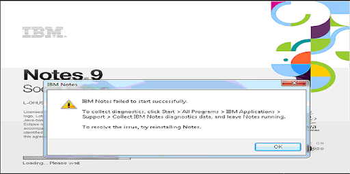 IBM Notes Failed to Start Successfully