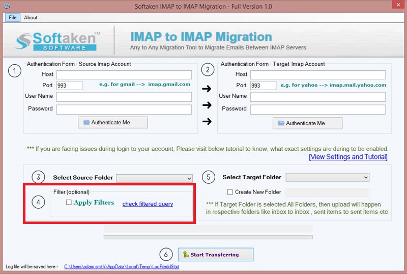 IMAP Advanced Filter