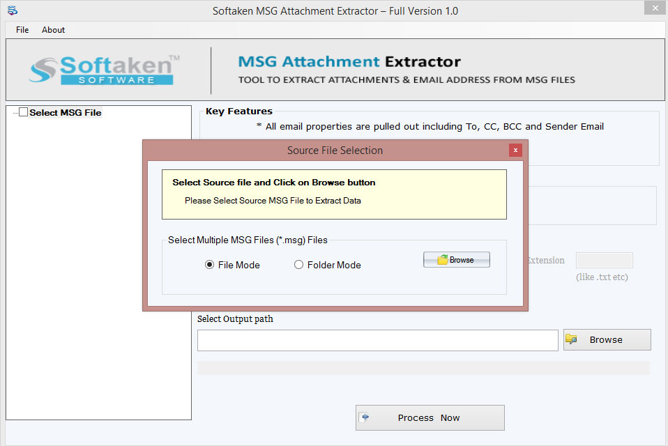 Select MSG Attachment Extractor