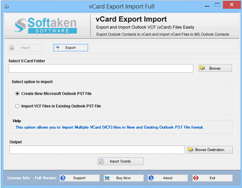 Preview Vcard to Outlook